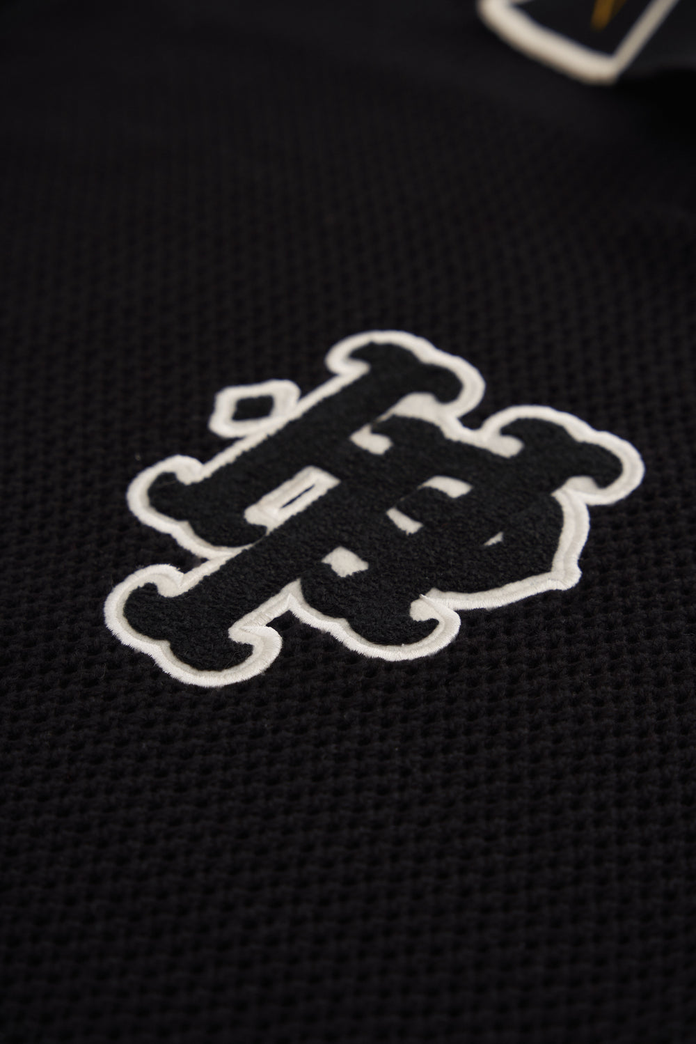 Black Soccer Hollow Knit Polo