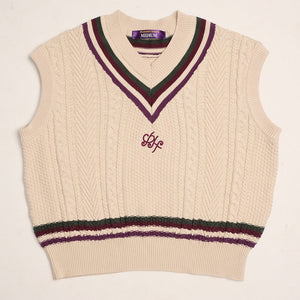 Cable Knit Vest in Panna Cotta