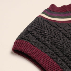 Cable Knit Vest in Charcoal