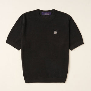 Hollow Knitted Tee Shirt - Coal