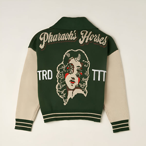 Girl Knitted Letterman Sweater