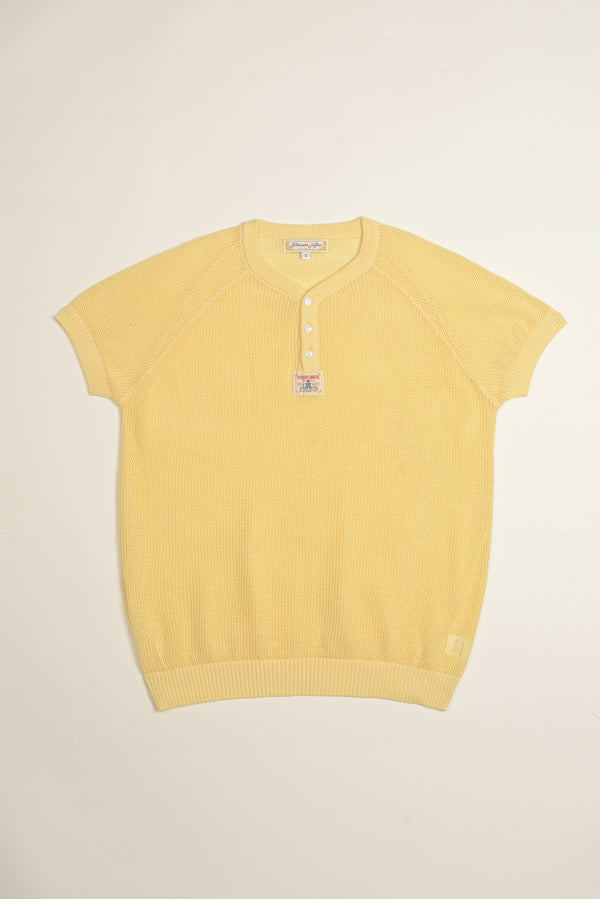 Hollow Knit Henley Tee
