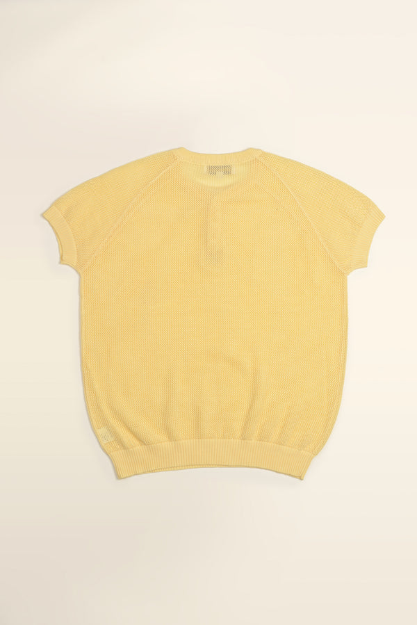 Hollow Knit Henley Tee