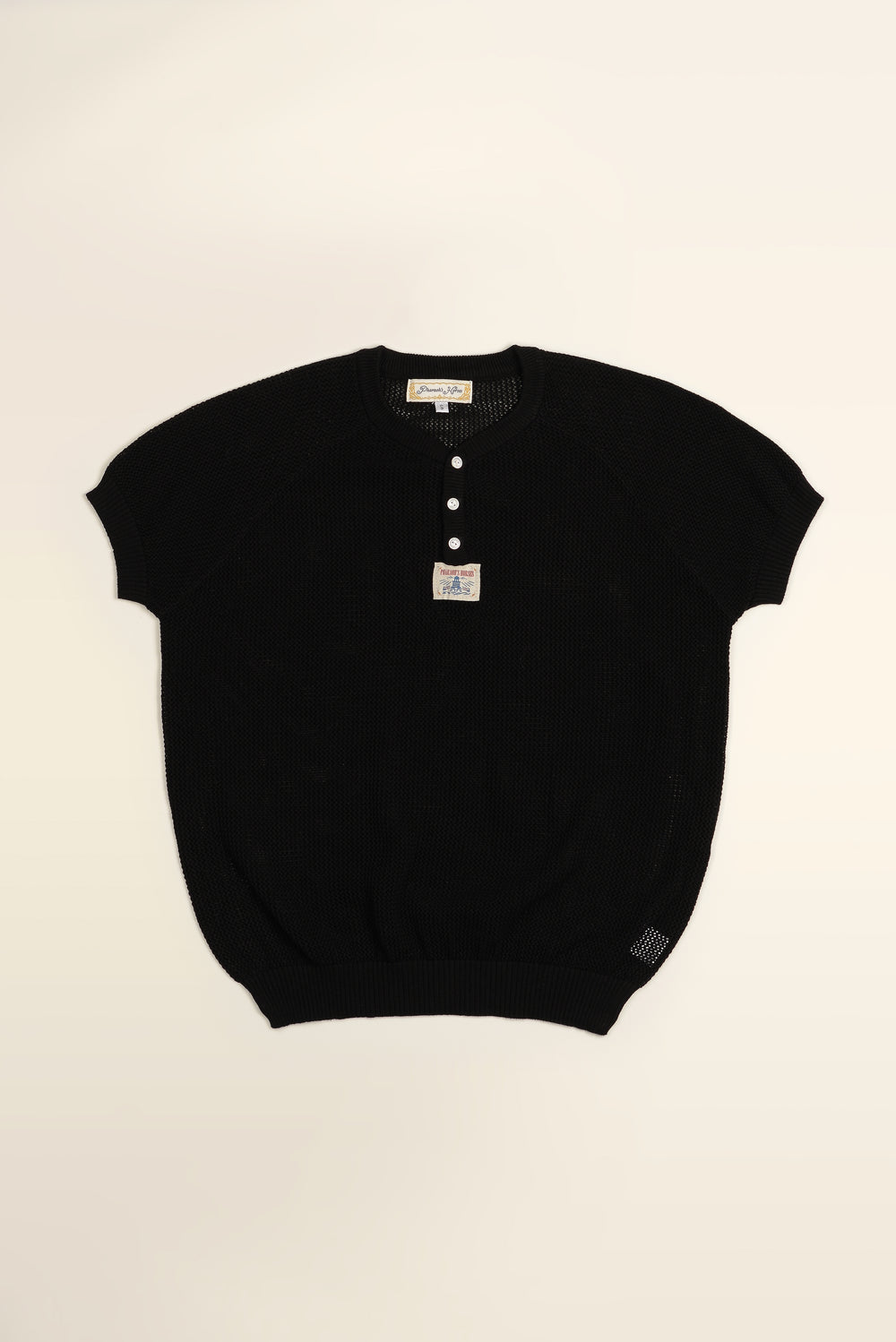 Hollow Knit Henley Tee
