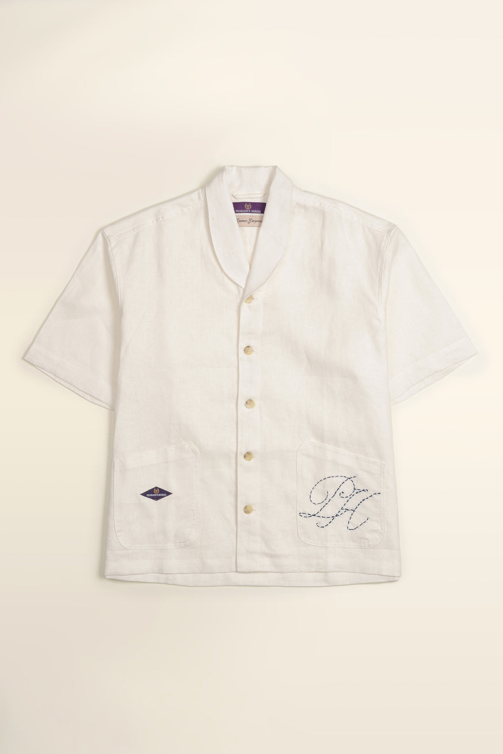 Shawl Collared Linen Shirt