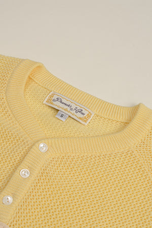 Hollow Knit Henley Tee