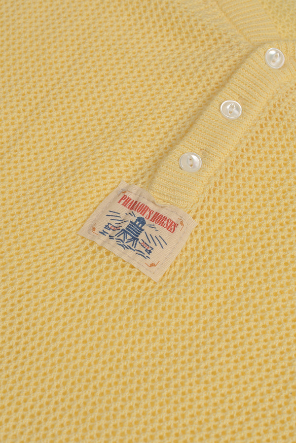 Hollow Knit Henley Tee