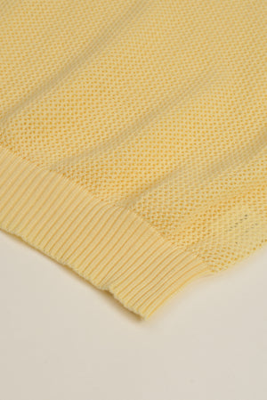 Hollow Knit Henley Tee
