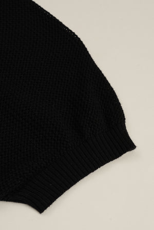 Hollow Knit Henley Tee