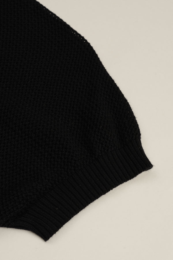 Hollow Knit Henley Tee